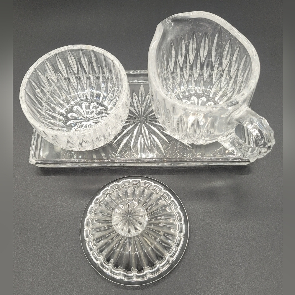 Crystal Royal Highlights Creamer, Sugar with Lid & Tray Set by PRINCESS HOUSE - Picture 3 of 4